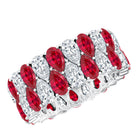 Rosec Jewels-Wide Lab Grown Ruby and Diamond Eternity Band for Women
