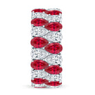 Rosec Jewels-Wide Lab Grown Ruby and Diamond Eternity Band for Women