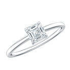 5MM Asscher Cut Lab Grown Diamond Solitaire Promise Ring Lab - ( EF-VS ) - Rosec Jewels