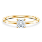 5MM Asscher Cut Lab Grown Diamond Solitaire Promise Ring Lab - ( EF-VS ) - Rosec Jewels