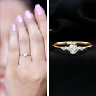 0.7 Carat Asscher Cut Lab Grown Diamond Engagement Ring with Certificate Lab - ( EF-VS ) - Rosec Jewels