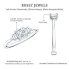 Certified 0.7 Carat Lab Grown Diamond Asscher Cut Engagement Ring Lab - ( EF-VS ) - Rosec Jewels