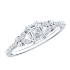 Rosec Jewels-0.9 Carat Lab Grown Diamond Asscher Cut Engagement Ring For Women