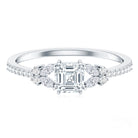 Rosec Jewels-0.9 Carat Lab Grown Diamond Asscher Cut Engagement Ring For Women