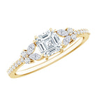 Rosec Jewels-0.9 Carat Lab Grown Diamond Asscher Cut Engagement Ring For Women