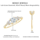 Rosec Jewels-0.9 Carat Lab Grown Diamond Asscher Cut Engagement Ring For Women