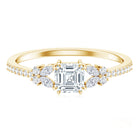 Rosec Jewels-0.9 Carat Lab Grown Diamond Asscher Cut Engagement Ring For Women