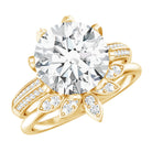 Floral Inspired Lab Grown 4 Carat Diamond Wedding Ring Set IGI Certified Lab - ( E-VS1 ) - Rosec Jewels