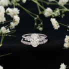2 Carat Oval Shape Lab Diamond Bridal Ring Set with IGI Certificate Lab - ( EF-VS ) - Rosec Jewels