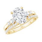 2 Carat Oval Shape Lab Diamond Bridal Ring Set with IGI Certificate Lab - ( EF-VS ) - Rosec Jewels