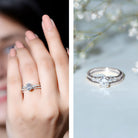 IGI Certified Lab Grown Diamond Engagement Ring with Wedding Band Lab - ( EF-VS ) - Rosec Jewels