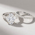 IGI Certified 3 Carat Oval Lab Grown Diamond Marriage Ring Set for Women Lab - ( EF-VS ) - Rosec Jewels