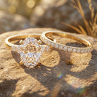 IGI Certified 3 Carat Oval Lab Grown Diamond Marriage Ring Set for Women Lab - ( EF-VS ) - Rosec Jewels