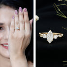 Rosec Jewels-1 Carat Marquise Cut Lab Grown Diamond Designer Engagement Ring IGI Certified