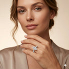 2 Carat Marquise Cut Lab Grown Diamond Crossover Engagement Ring with IGI Certificate Lab - ( EF-VS ) - Rosec Jewels