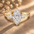 2 Carat Marquise Cut Lab Grown Diamond Crossover Engagement Ring with IGI Certificate Lab - ( EF-VS ) - Rosec Jewels