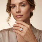 2 Carat Marquise Cut Lab Grown Diamond Crossover Engagement Ring with IGI Certificate Lab - ( EF-VS ) - Rosec Jewels