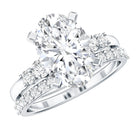 4 Carat Oval Wedding Ring Set with IGI Certified Lab Grown Diamond Lab - ( EF-VS ) - Rosec Jewels
