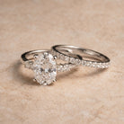 4 Carat Oval Wedding Ring Set with IGI Certified Lab Grown Diamond Lab - ( EF-VS ) - Rosec Jewels