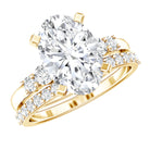 4 Carat Oval Wedding Ring Set with IGI Certified Lab Grown Diamond Lab - ( EF-VS ) - Rosec Jewels