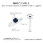 Natural 0.9 Carat Blue Sapphire Engagement Ring with Diamond Halo AAA - Rosec Jewels