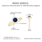 Natural 0.9 Carat Blue Sapphire Engagement Ring with Diamond Halo AAA - Rosec Jewels