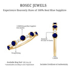 Rosec Jewels-Round Blue Sapphire and Diamond Half Eternity Ring
