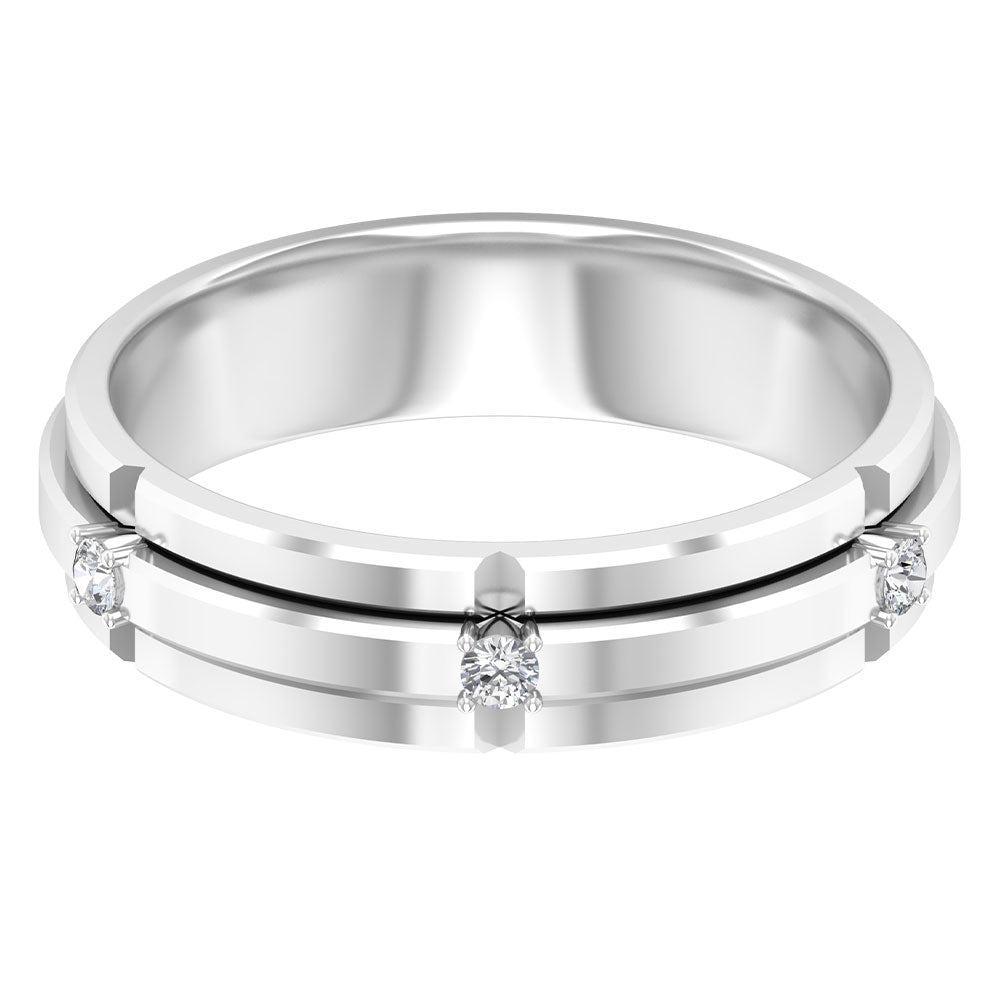 Natural Mens Diamond Band Ring with Certificate Natural - ( HI-SI ) - Rosec Jewels