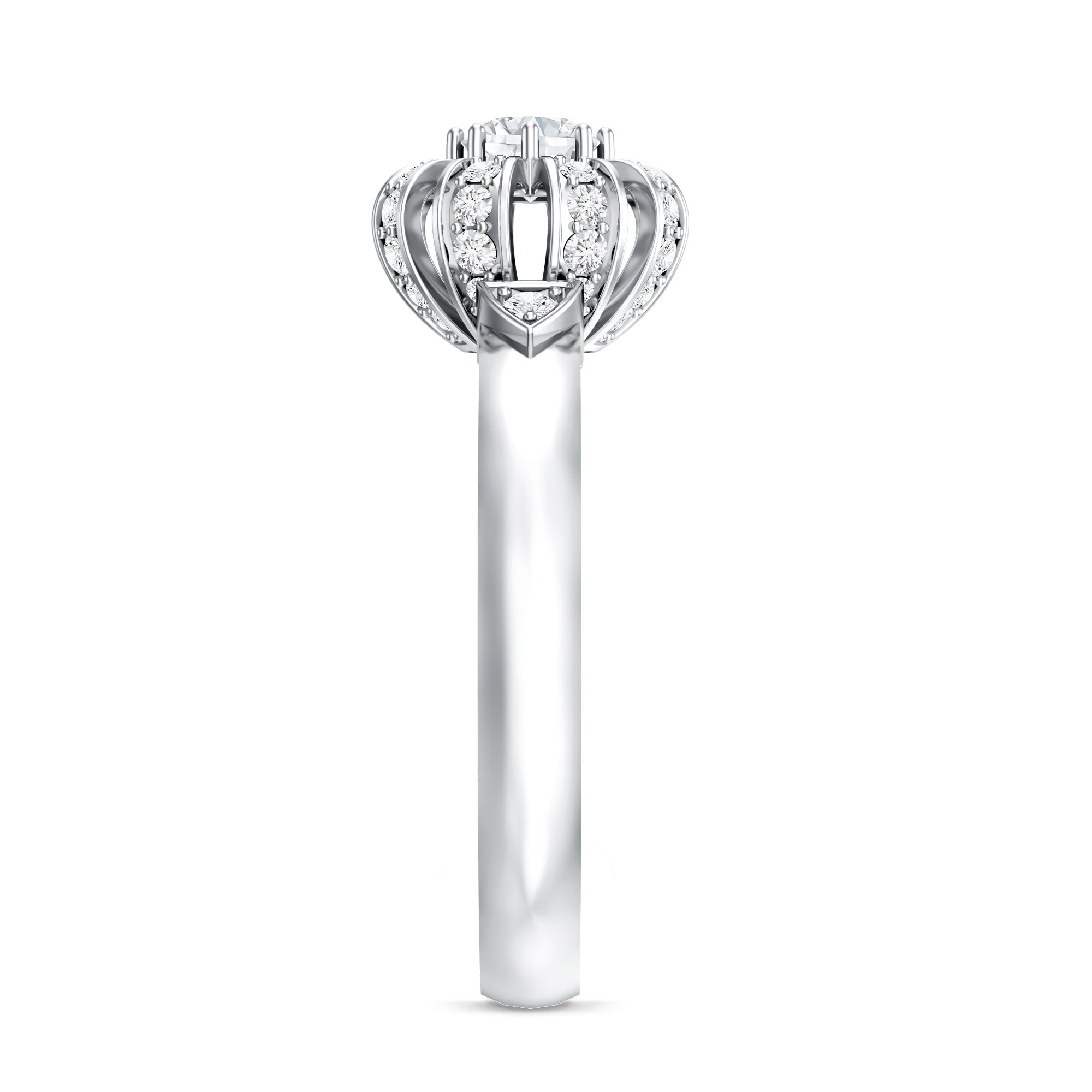 Certified Real Diamond Flower Engagement Ring for Women Natural - ( HI-SI ) - Rosec Jewels
