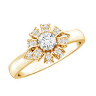 Certified Real Diamond Flower Engagement Ring for Women Natural - ( HI-SI ) - Rosec Jewels