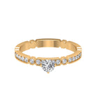 Shimmery Diamond Solitaire Engagement Ring with Side Stone Natural - ( HI-SI ) - Rosec Jewels