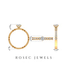 Shimmery Diamond Solitaire Engagement Ring with Side Stone Natural - ( HI-SI ) - Rosec Jewels