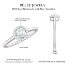 Certified Moissanite Promise Ring for Her with Halo D-VS1 - Rosec Jewels