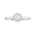 Certified Moissanite Promise Ring for Her with Halo D-VS1 - Rosec Jewels