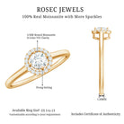 Certified Moissanite Promise Ring for Her with Halo D-VS1 - Rosec Jewels