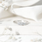 Brilliant Cut Moissanite 3 Stone Promise Ring for Women D-VS1 - Rosec Jewels