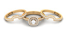 Zircon Statement Bridal Ring Set of 3 AAAA - Rosec Jewels