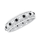 Vintage Inspired Black Spinel Celtic Knot Eternity Band Ring AAA - Rosec Jewels