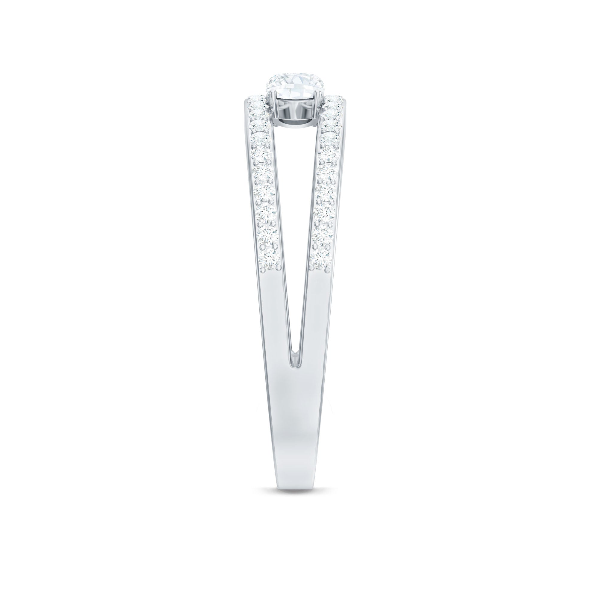 Certified Moissanite 3 Stone Anniversary Ring for Women D-VS1 - Rosec Jewels