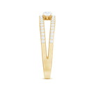 Certified Moissanite 3 Stone Anniversary Ring for Women D-VS1 - Rosec Jewels