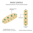 Rosec Jewels-Vintage Looking Lab Grown Emerald Wedding Band for Women