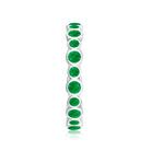 Emerald Full Eternity Band Ring in Bezel Setting AAA - Rosec Jewels