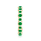Emerald Full Eternity Band Ring in Bezel Setting AAA - Rosec Jewels