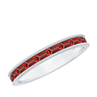 Minimalist Baguette Cut Lab Created Ruby Eternity Ring in Channel Setting AAAA - Rosec Jewels