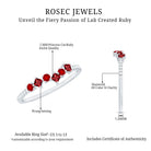1/2 CT Lab Grown Ruby and Diamond Minimal Ring AAAA - Rosec Jewels