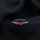 1/2 CT Lab Grown Ruby and Diamond Minimal Ring AAAA - Rosec Jewels