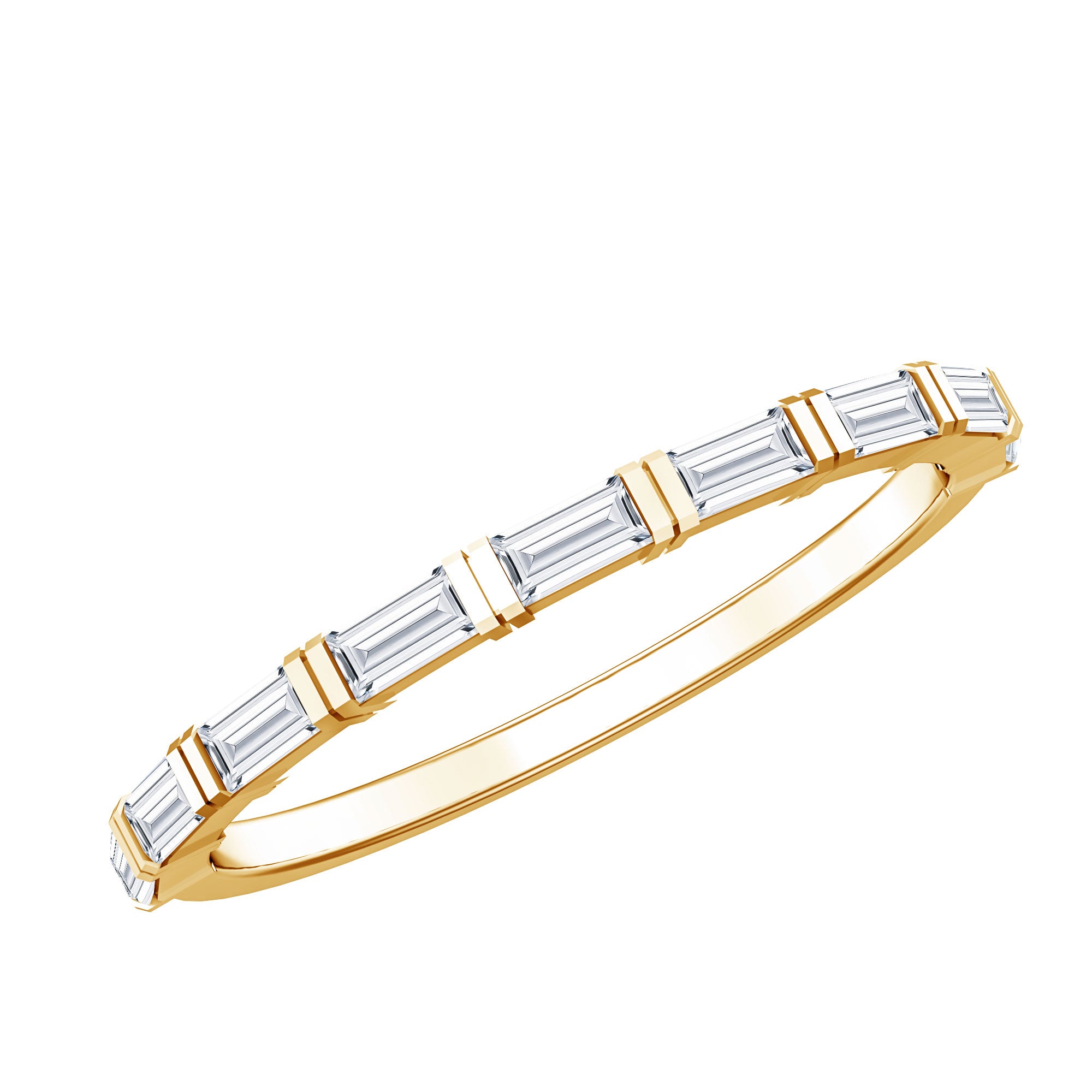Rosec Jewels-Bar Set Moissanite Eternity East West Ring