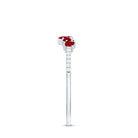 Rosec Jewels-Minimal Ruby Half Eternity Ring with Diamond