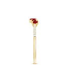 Rosec Jewels-Minimal Ruby Half Eternity Ring with Diamond