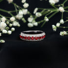 Rosec Jewels-Lab Created Ruby and Diamond Wedding Anniversary Band with Certificate